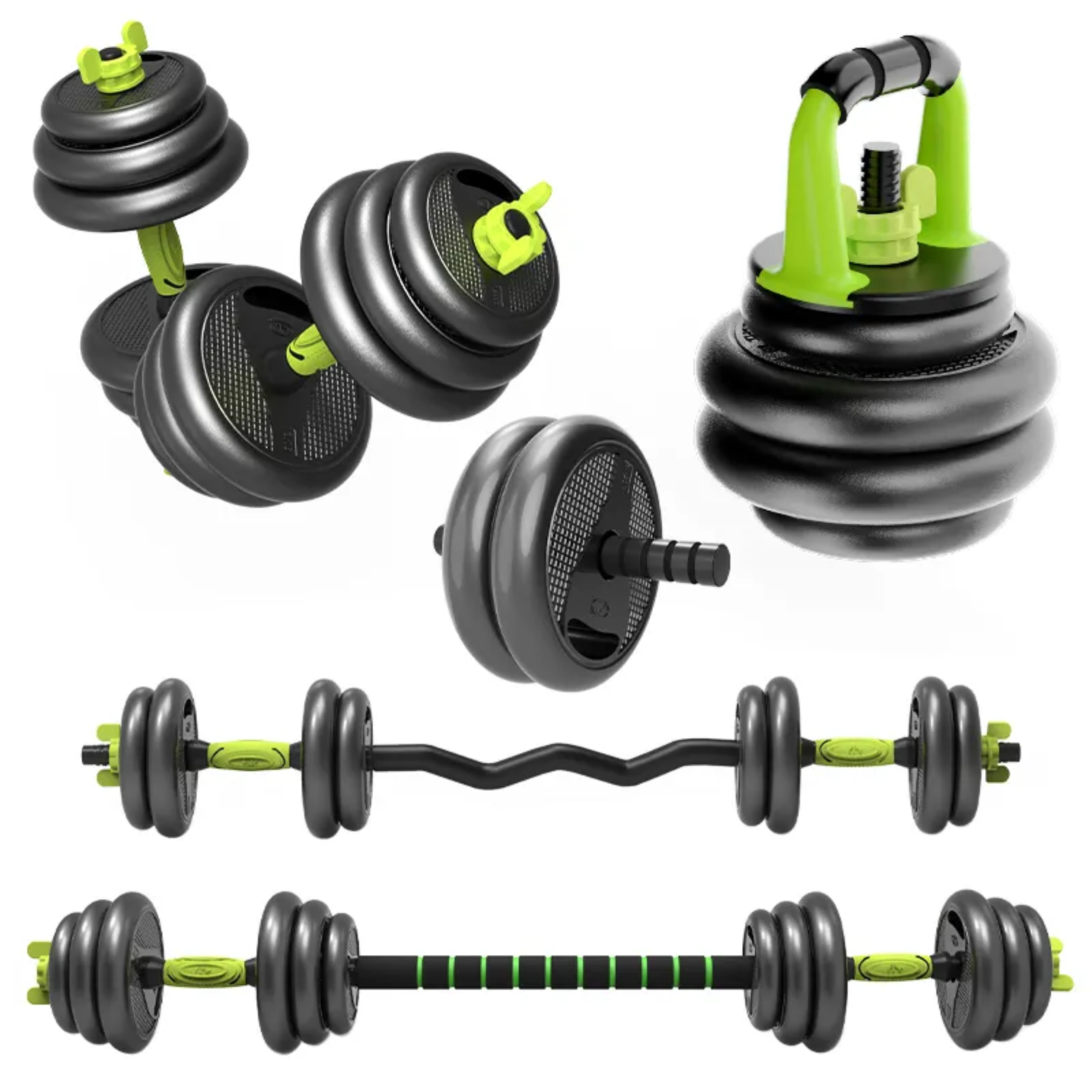 40 KG Justerbar håndvægte / Kettlebell og vægt-curlstang